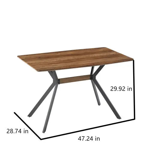 Simple wood Dining Table with Metal Leg Eco-friendly Dining Table Set
