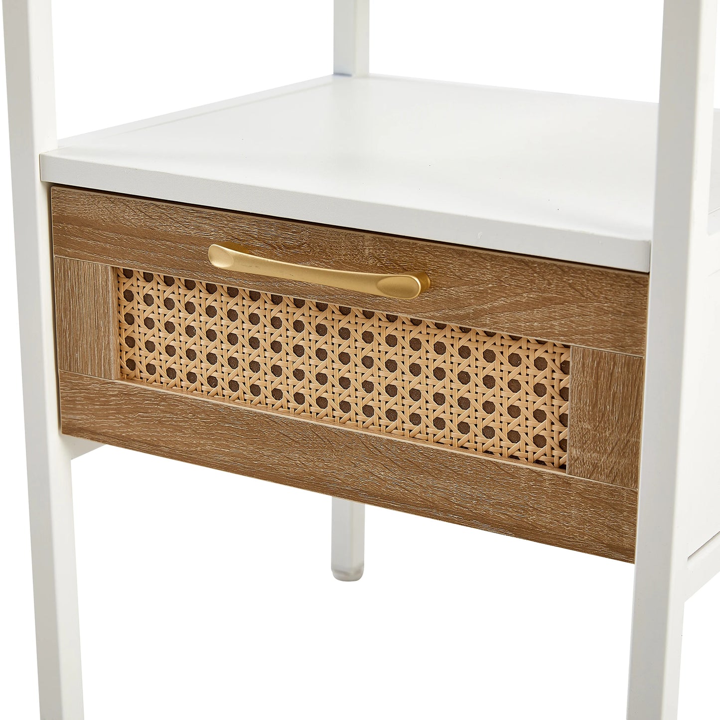Wooden Side Table Set 2 Pieces Modern Wooden Nightstand with Drawer for Bedroom Living Room square Side Table