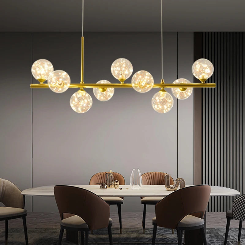 Nordic Chandeliers Restaurant Kitchen Luxury Living Room LED Modern Minimalist Office Lamps Nordic Bar Island Chandeliers