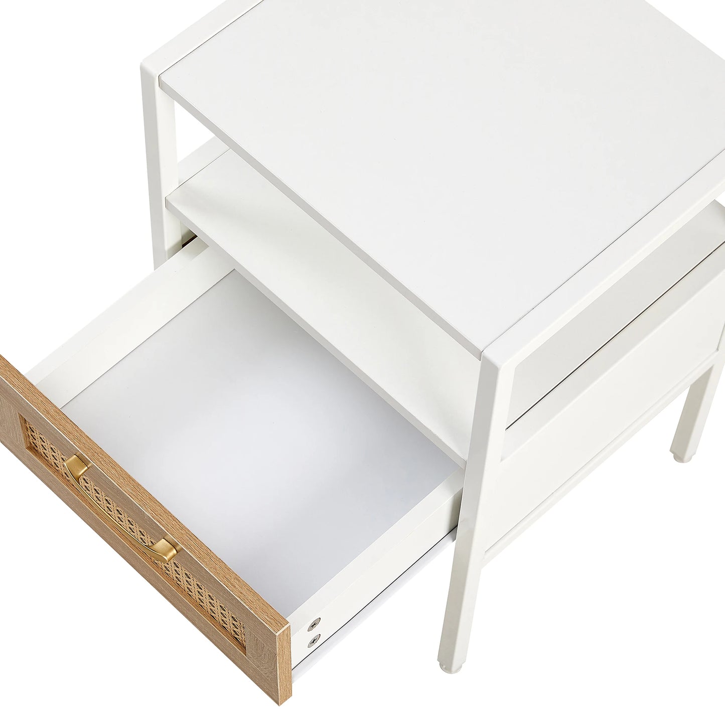 Wooden Side Table Set 2 Pieces Modern Wooden Nightstand with Drawer for Bedroom Living Room square Side Table
