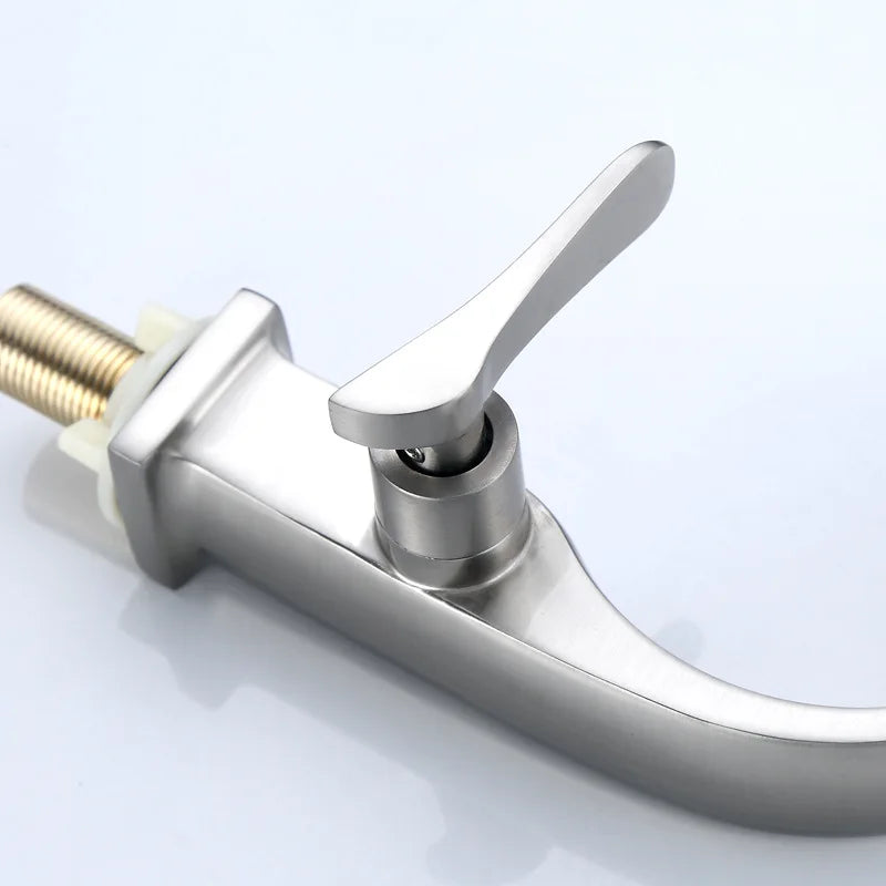 Single Cold Bathroom Faucets Zinc Basin Faucets for Bangladesh and Pakistan Zinc Handle Basin Faucet Deck Mounted