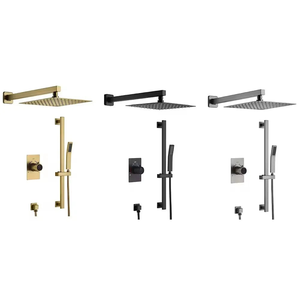 Wall Mounted Bathroom Faucets Rain Shower Set With Head Shower