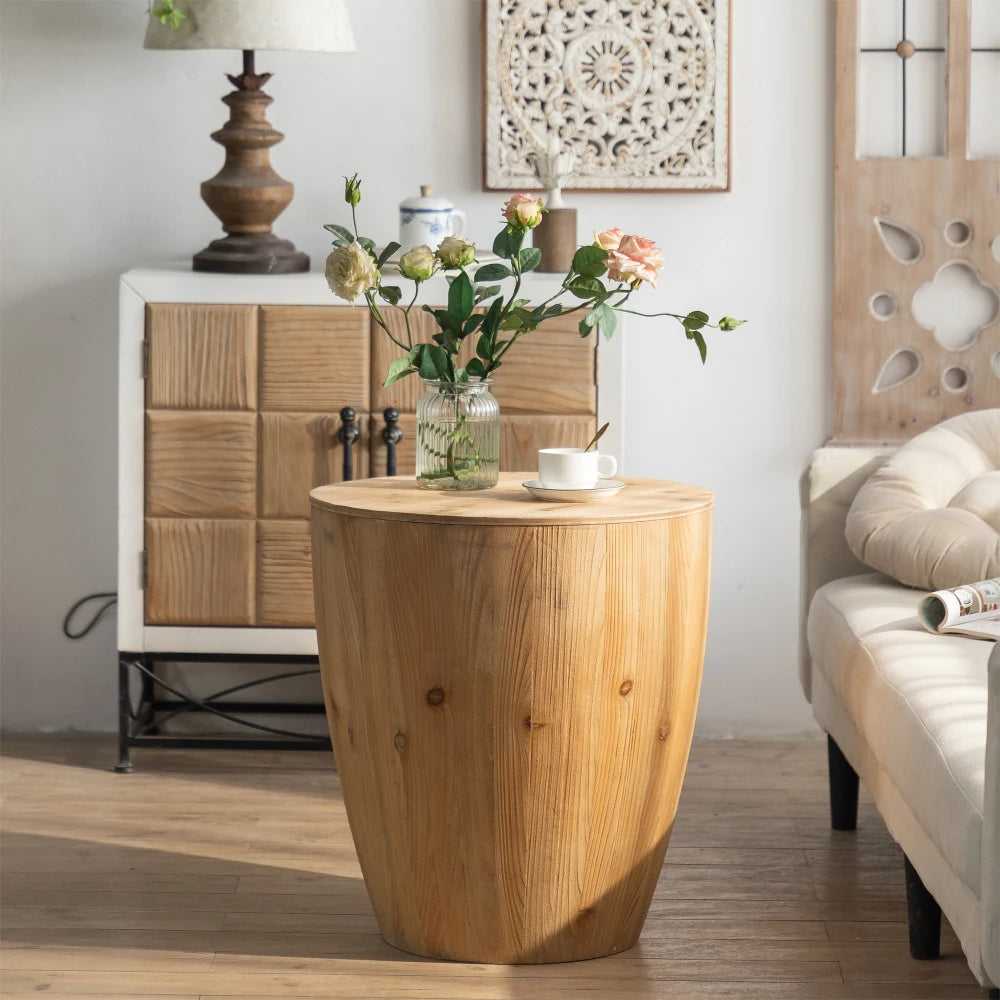 Vintage Style Bucket Shaped Coffee Table Set for Office, Dining Room and Living Room