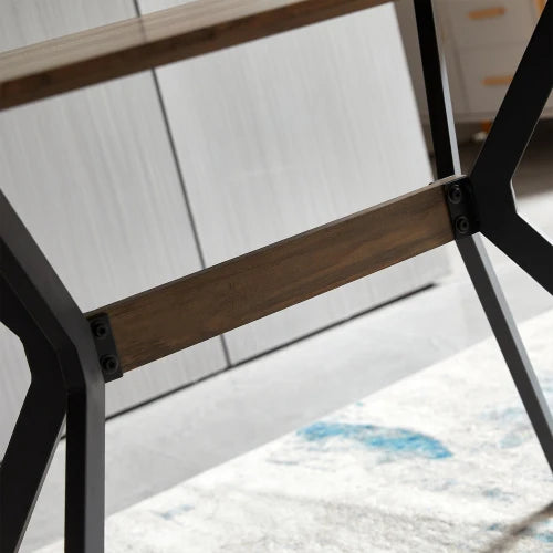 Simple wood Dining Table with Metal Leg Eco-friendly Dining Table Set