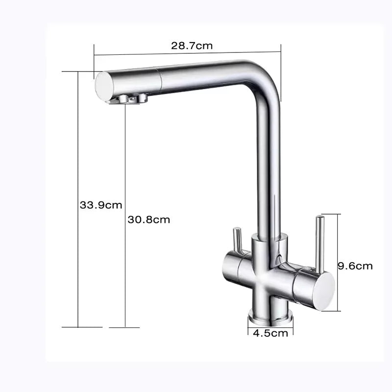 Brass Water Purifier Sink Mixer Tap Faucet Filter 3 Way Contemporary Kitchen Faucets