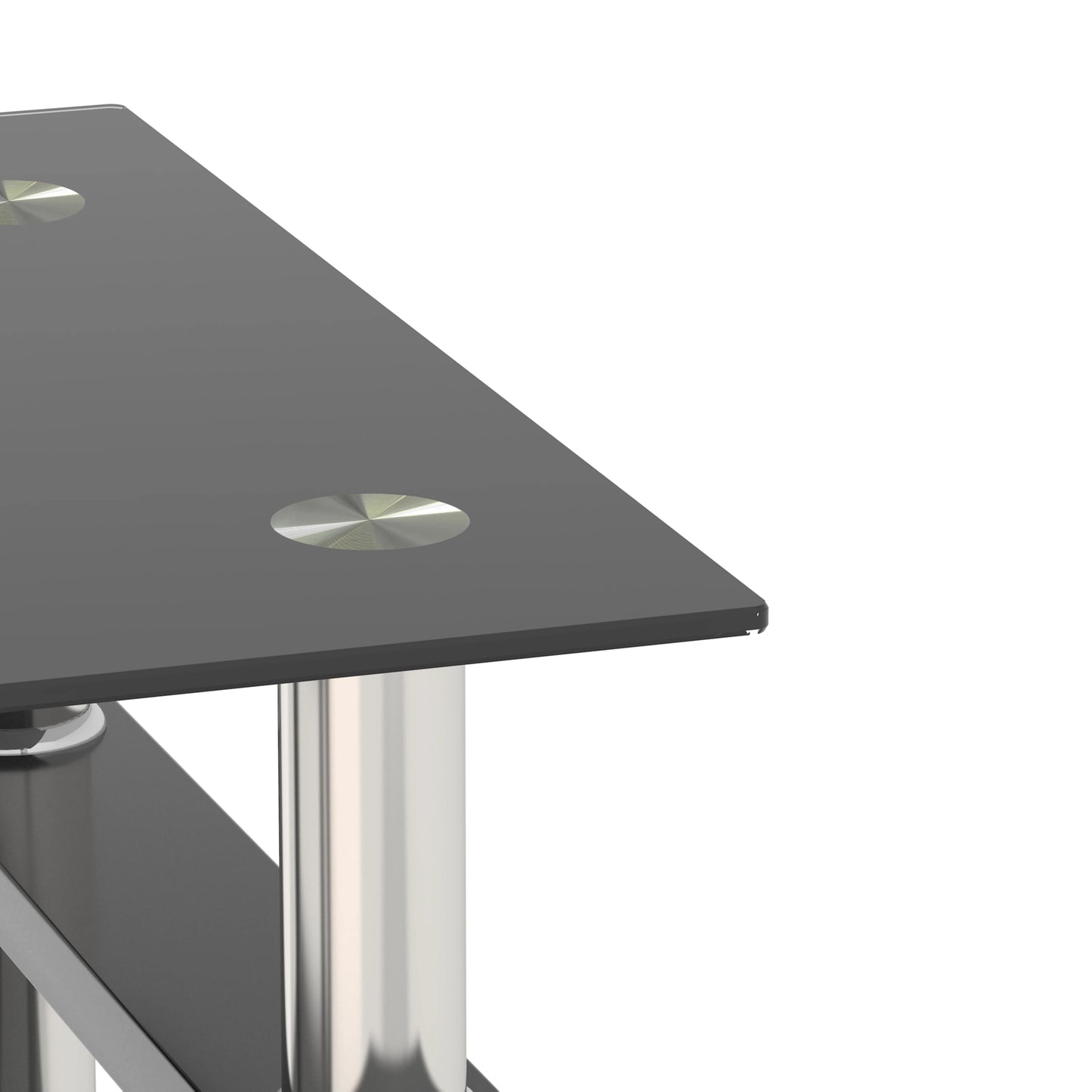 Living Room Sets Side Table Set of 2 , Simple Modern Design Side Table Hot Sell Tempered Glass with Metal Frame 2pcs/ctn