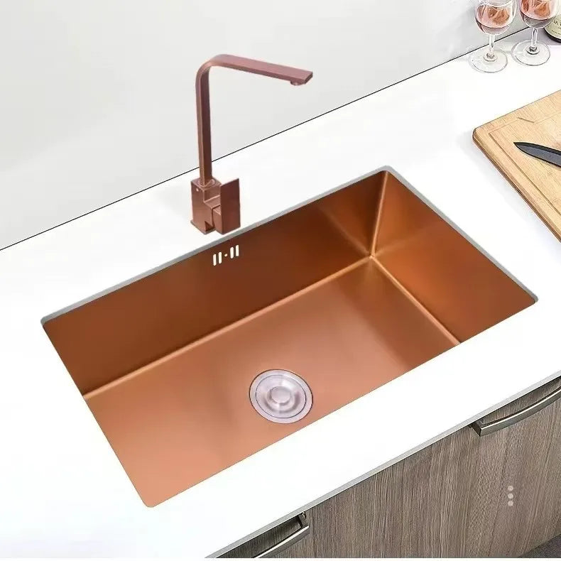 HONGDEC 304 Stainless Steel Rose Gold Modern Multifunction Sinks Kitchen Sink