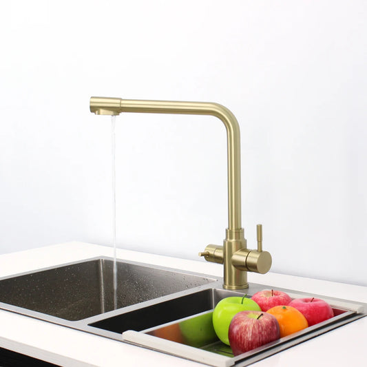 High Quality Stainless Steel 304 Mixer 3 Way Water Tap Hot Cold Purified Water Taps Home Gold Kitchen Faucets