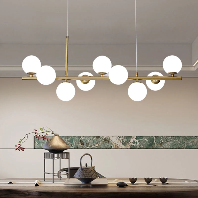 Nordic Chandeliers Restaurant Kitchen Luxury Living Room LED Modern Minimalist Office Lamps Nordic Bar Island Chandeliers