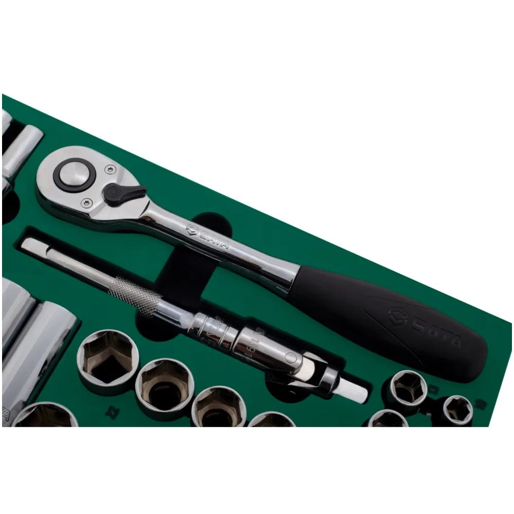 APEX USA 27-Piece 1/2\" Drive Socket Set Hand-Power Tools Made of EVA Material Factory Workshop with Hard Case Packaging
