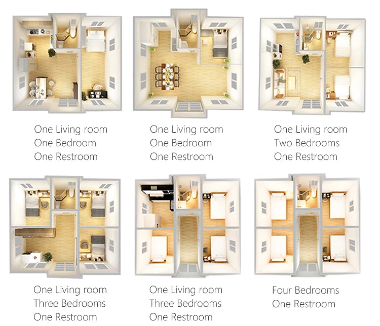20ft 2 Bedroom Prefab House Expandable