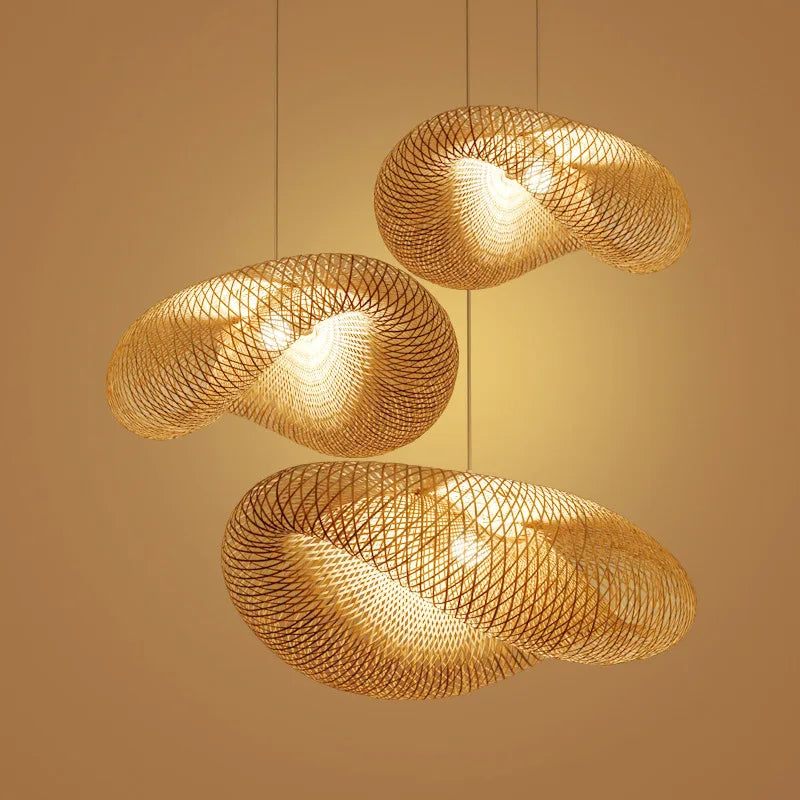 Nordic Bamboo Pendant Kitchen Led Light Suspension Hanging for Home Indoor Ceiling Lamp Special Designer Metal Modern Lighting