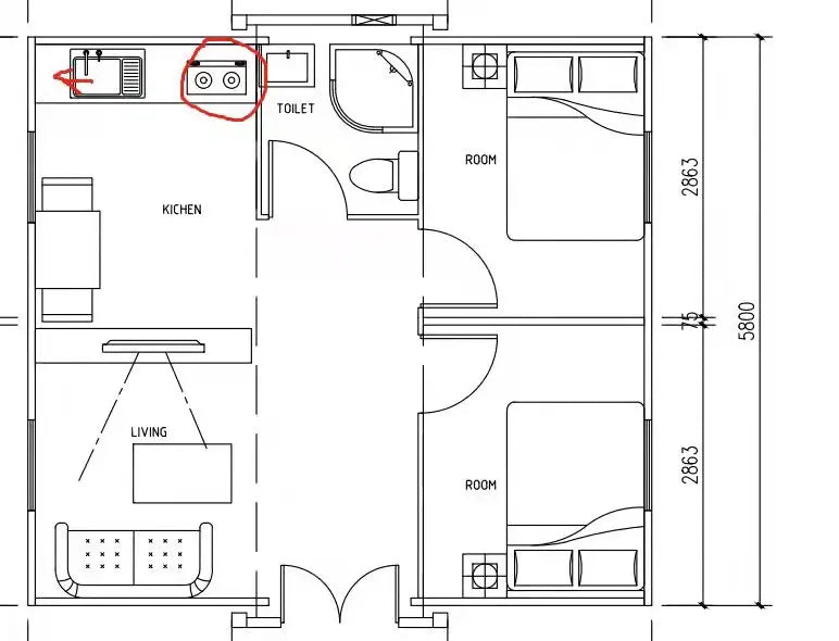 20ft 2 Bedroom Prefab House Expandable