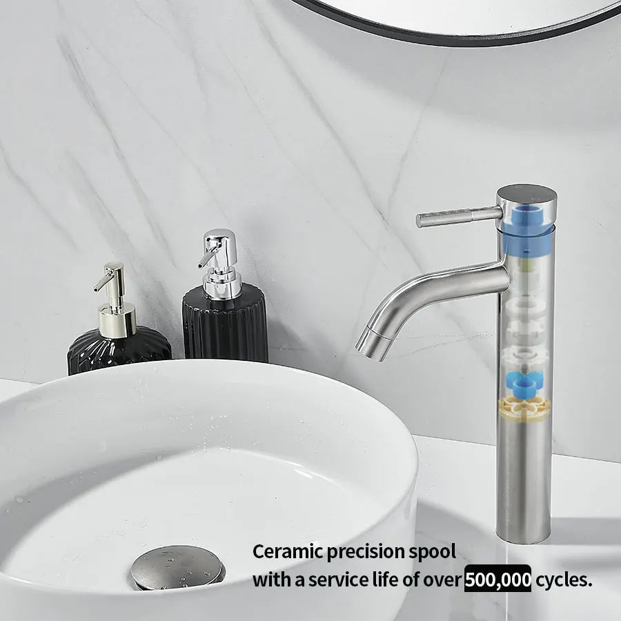304 Stainless Steel Kitchen Faucets with Single Handle Hot & Cold Water, Bathroom Faucets, Faucet Water Filter & Aerator