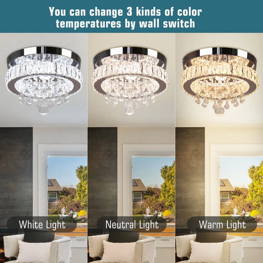 Dimmable Crystal Chandeliers for Living Room Ceiling Light Chandelier Round Luxury Chandelier Led Ceiling Lamp