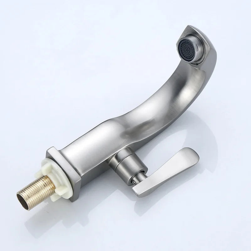 Single Cold Bathroom Faucets Zinc Basin Faucets for Bangladesh and Pakistan Zinc Handle Basin Faucet Deck Mounted
