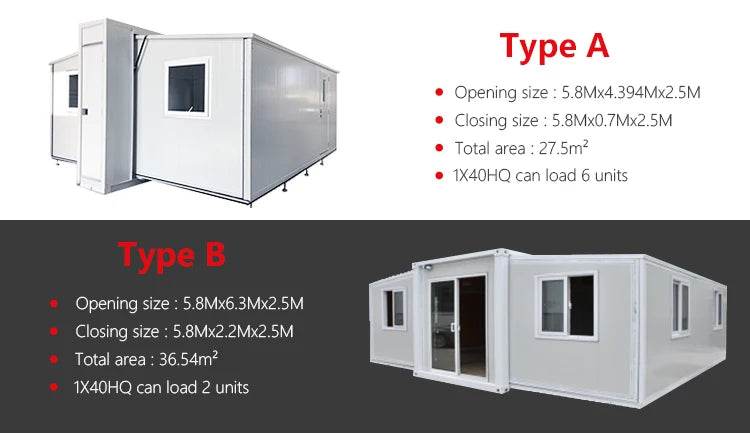 20ft 2 Bedroom Prefab House Expandable