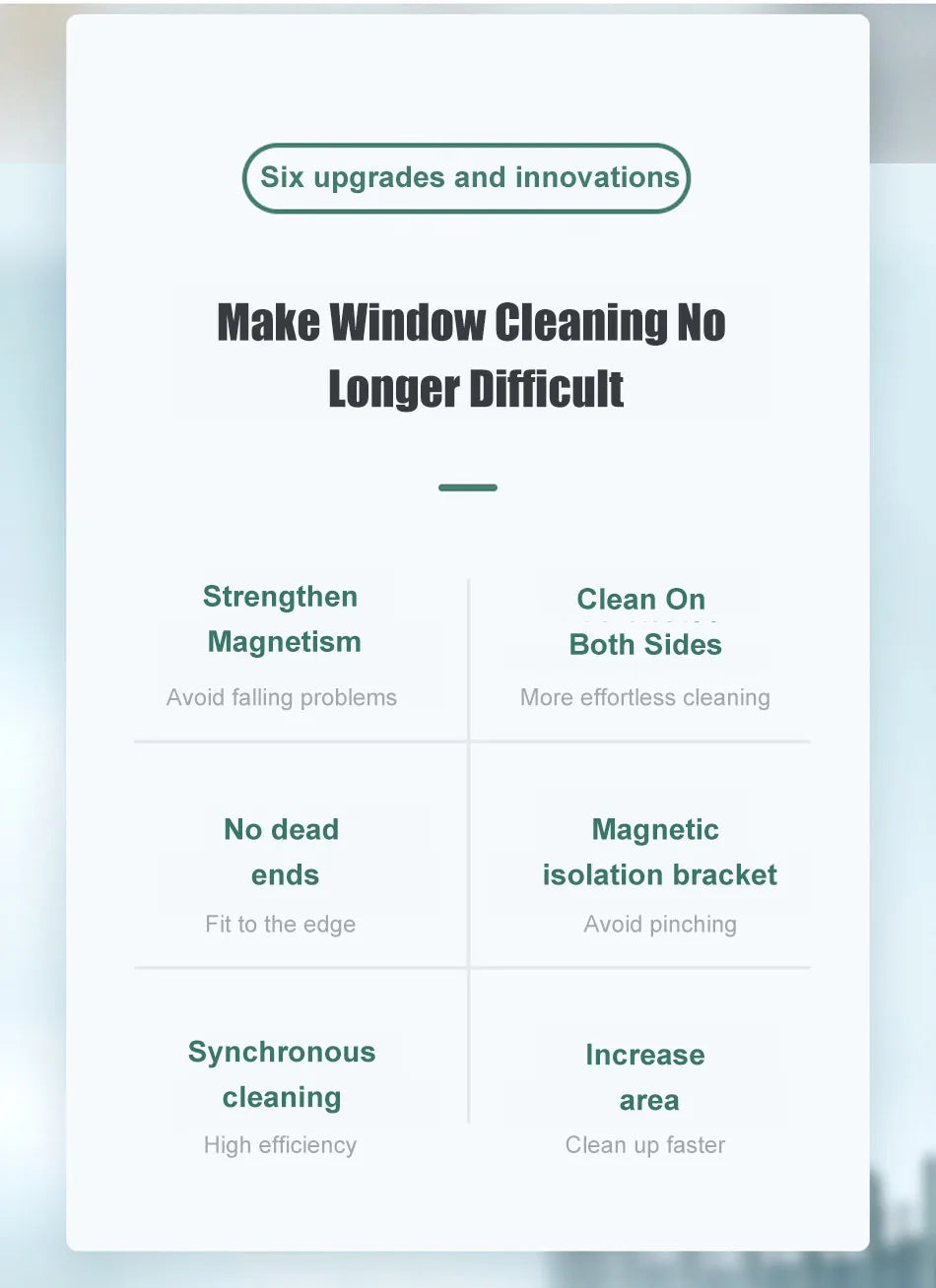 Magnetic Window Cleaner Brush Double-Side Automatic Water Discharge Wiper Glass Window Brush Cleaning Office Household Tools