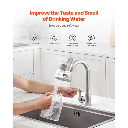 Faucet Mount Water Filter Sink Water Purifier for Kitchen Vertical White