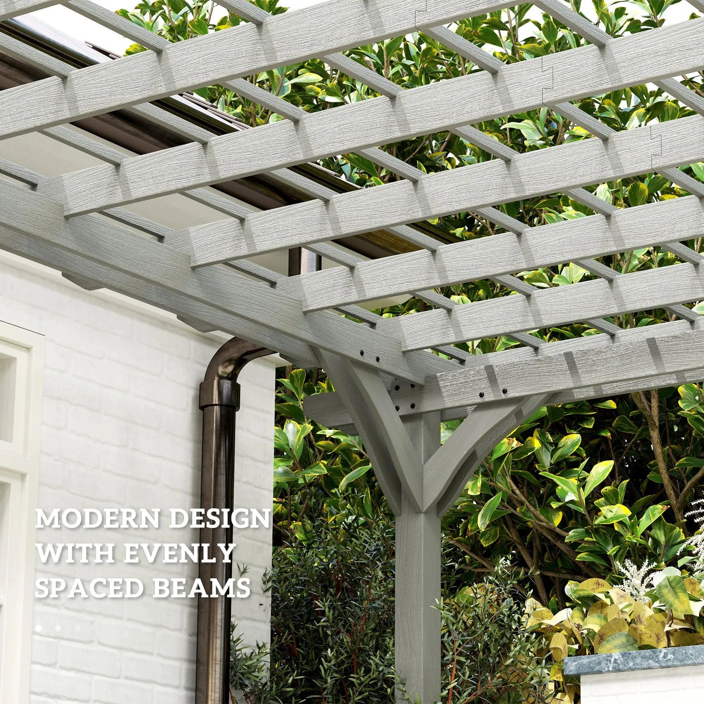 12' X 20' Gray Outdoor Wood Pergola Stable Structure Gazebo Pavilion