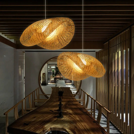 Nordic Bamboo Pendant Kitchen Led Light Suspension Hanging  for Home Indoor Ceiling Lamp Special Designer Metal Modern Lighting