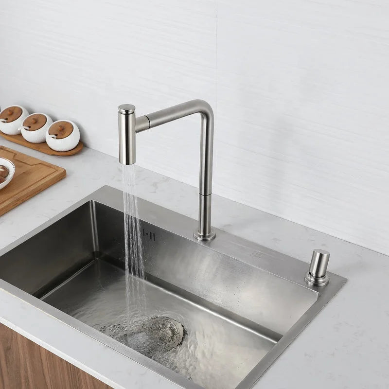 304 Stainless Steel Kitchen Mixer Tap Put Out Sprayer Kitchen Faucets