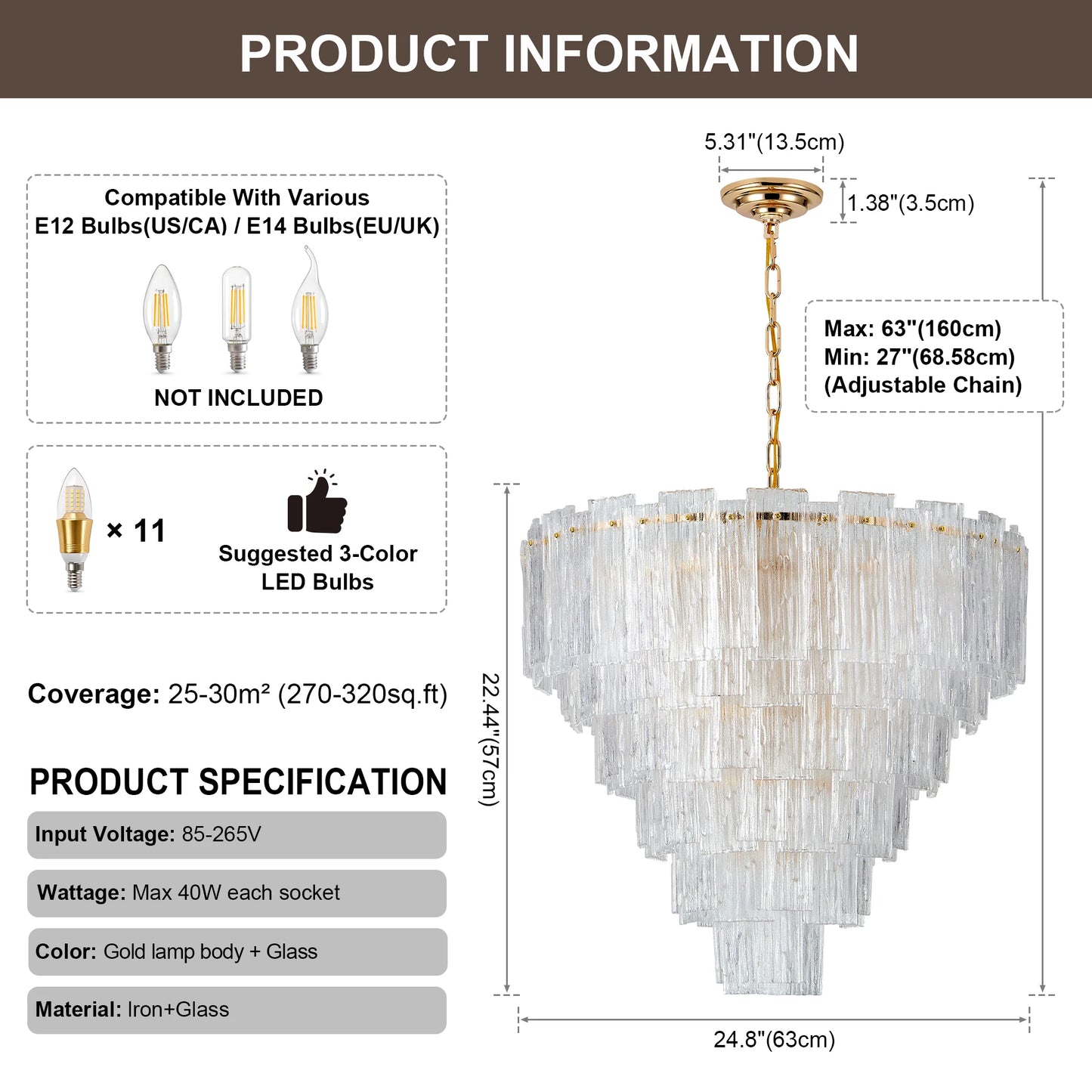 Crystal Chandeliers Candle Pendant Ceiling Light Fixture for Dining Room Living Room Kitchen Bedroom Hallway Entry D25