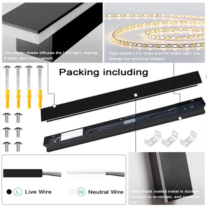 Modern Outdoor Wall Light for House Exterior Wall Light Fixtures IP65 Waterproof Long Wall Mount Light for Garage Doorway Patio