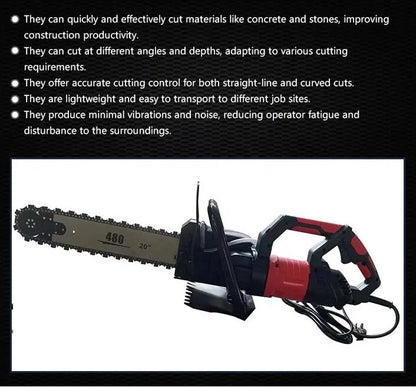 Wall Concrete Saw Building Cement Cutter Hand Held Cutting Diamond Chainsaw Electric Power Saw