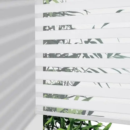 Cordless Zebra Blinds (Pro Upgrade), Dual Layer Light Control Zebra Blinds for Windows, Light-Proof Aluminum Cover, Free-Stop