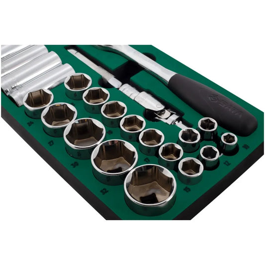 APEX USA  27-Piece 1/2\" Drive Socket Set Hand-Power Tools Made of EVA Material Factory Workshop with Hard Case Packaging