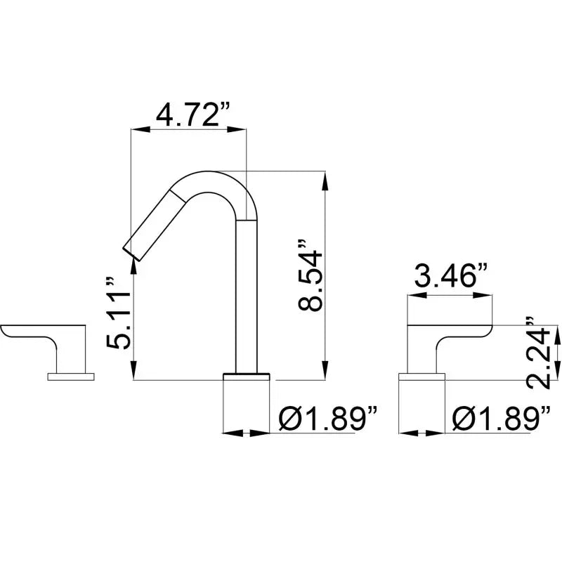 Three Hole Double Handle Bathroom Sink Faucet