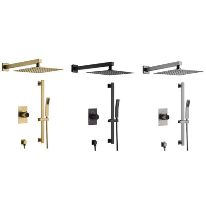 Wall Mounted Bathroom Faucets Rain Shower Set With Head Shower
