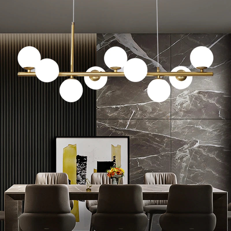 Nordic Chandeliers Restaurant Kitchen Luxury Living Room LED Modern Minimalist Office Lamps Nordic Bar Island Chandeliers