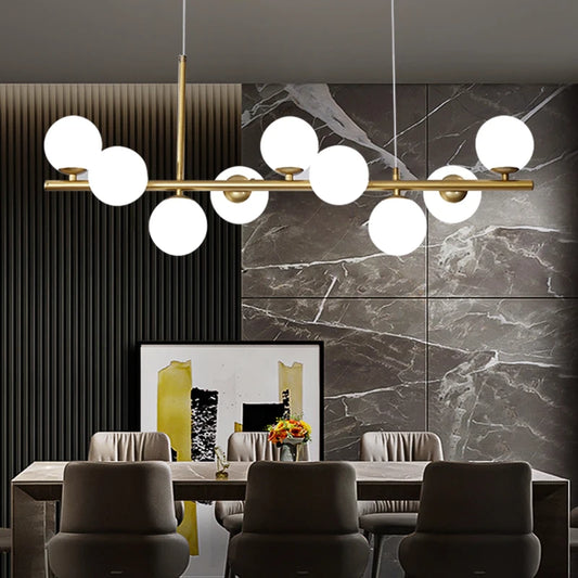 Nordic Chandeliers Restaurant Kitchen Luxury Living Room LED Modern Minimalist Office Lamps Nordic Bar Island Chandeliers