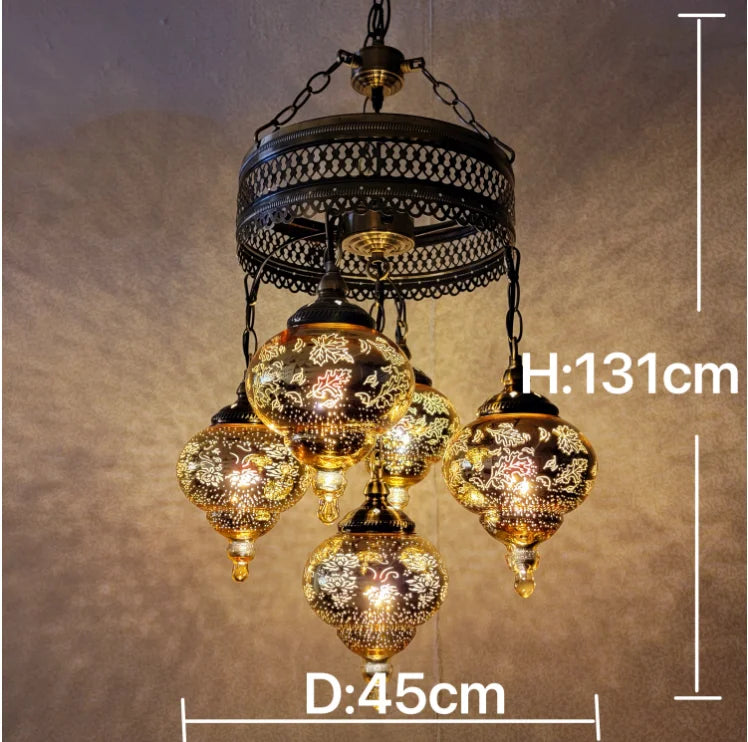 Best Price Handmade Mosaic Chandeliers Lamp  Lighting Turkish Style Glass Home Decoration Chandelier
