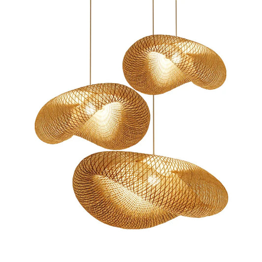 Nordic Bamboo Pendant Kitchen Led Light Suspension Hanging  for Home Indoor Ceiling Lamp Special Designer Metal Modern Lighting