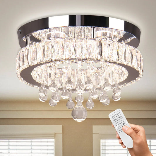 Dimmable Crystal Chandeliers for Living Room Ceiling Light Chandelier Round Luxury Chandelier Led Ceiling Lamp