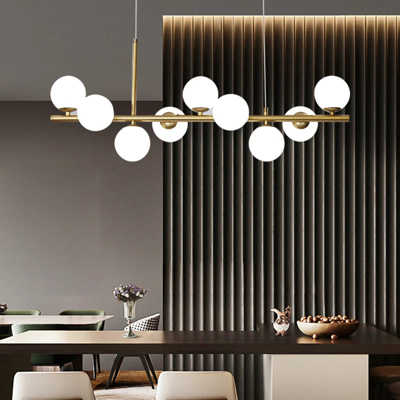 Nordic Chandeliers Restaurant Kitchen Luxury Living Room LED Modern Minimalist Office Lamps Nordic Bar Island Chandeliers