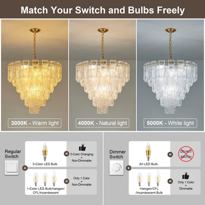 Crystal Chandeliers Candle Pendant Ceiling Light Fixture for Dining Room Living Room Kitchen Bedroom Hallway Entry D25