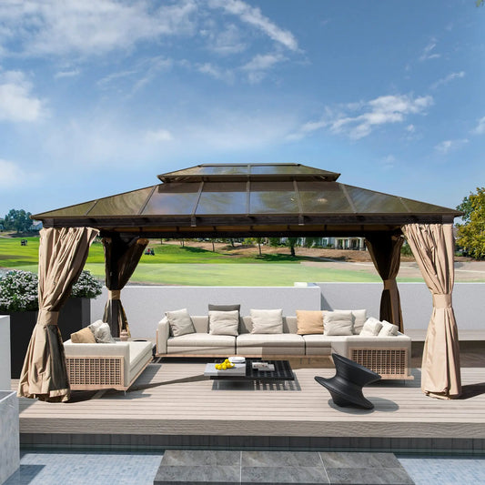 Outdoor Aluminum Frame Hardtop Gazebo
