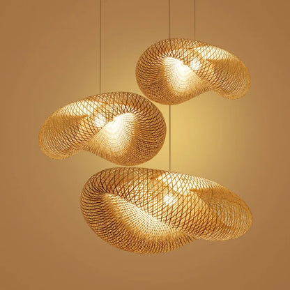 Nordic Bamboo Pendant Kitchen Led Light Suspension Hanging  for Home Indoor Ceiling Lamp Special Designer Metal Modern Lighting