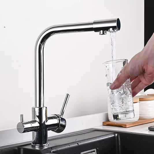 Brass Water Purifier Sink Mixer Tap Faucet Filter 3 Way Contemporary Kitchen Faucets