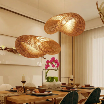 Nordic Bamboo Pendant Kitchen Led Light Suspension Hanging  for Home Indoor Ceiling Lamp Special Designer Metal Modern Lighting
