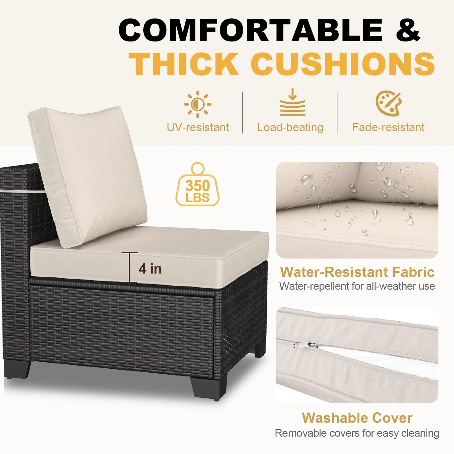 7-piece Sofa Custom Modular Combination Rattan Garden