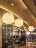 Fibre Moon Chandeliers for Restaurant Landscape Ambient Lamp for Dining Table Shopping Mall Decor Feature with Waterproof LED PE
