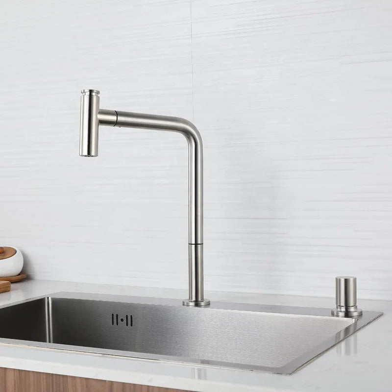 304 Stainless Steel Kitchen Mixer Tap Put Out Sprayer Kitchen Faucets