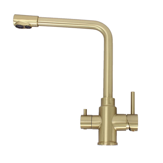 High Quality Stainless Steel 304 Mixer 3 Way Water Tap Hot Cold Purified Water Taps Home Gold Kitchen Faucets