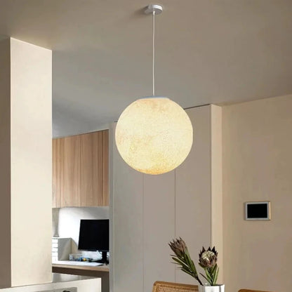 Fibre Moon Chandeliers for Restaurant Landscape Ambient Lamp for Dining Table Shopping Mall Decor Feature with Waterproof LED PE