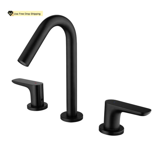 Three Hole Double Handle Bathroom Sink Faucet